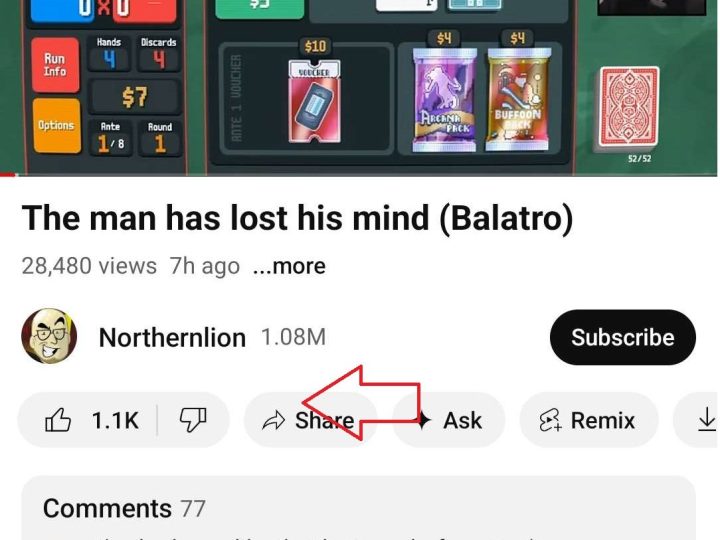 اسحب لليسار للوصول إلى زر التنزيل في YouTube للجوال.