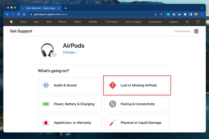 خطوات كيفية استبدال AirPods المفقودة أو المفقودة.