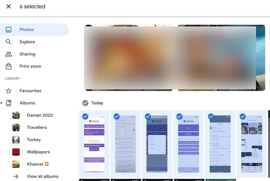 لقطة شاشة لشبكة صور Google