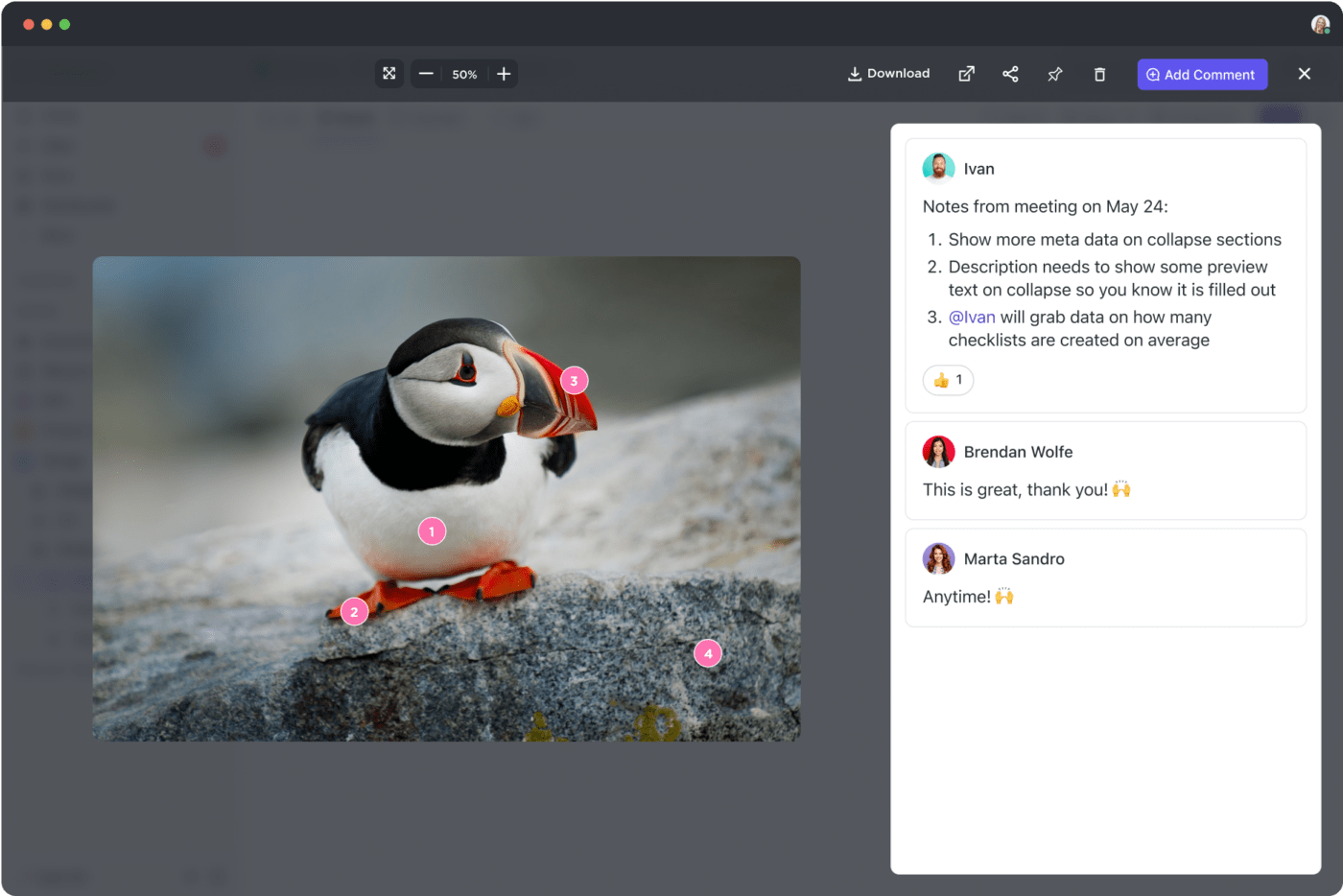 تبسيط عملية تدقيق الصور وإضافة التعليقات التوضيحية باستخدام ClickUp 3.0