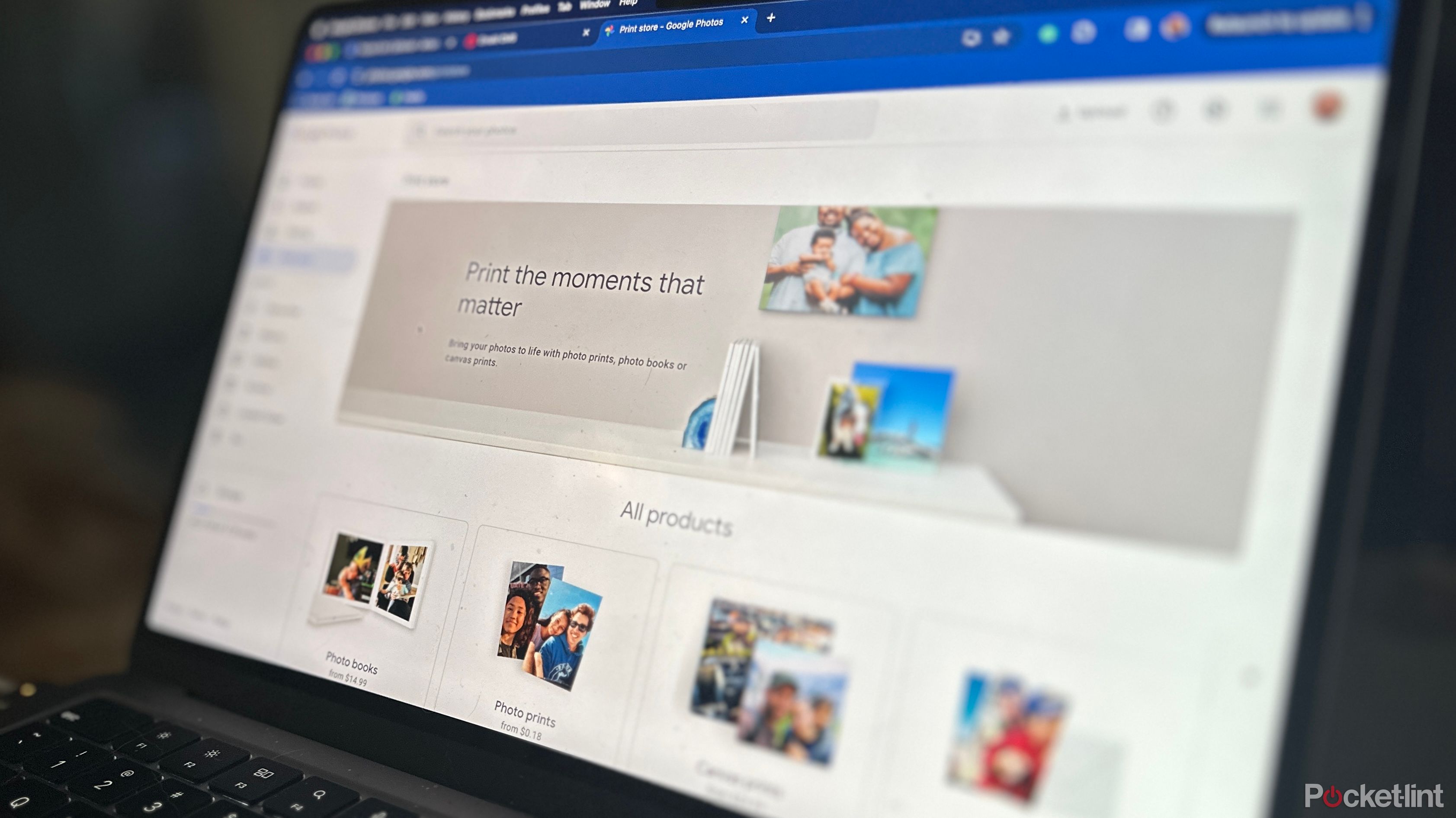 متجر طباعة صور Google على الشاشة